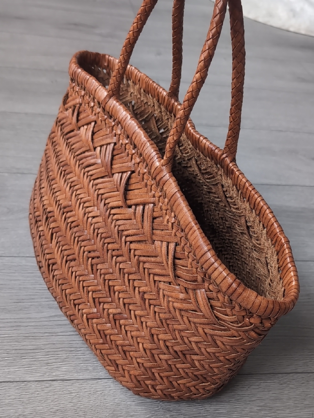Dragon Diffusion Triple Jump Small Woven Leather Tote - Picture 5 of 16